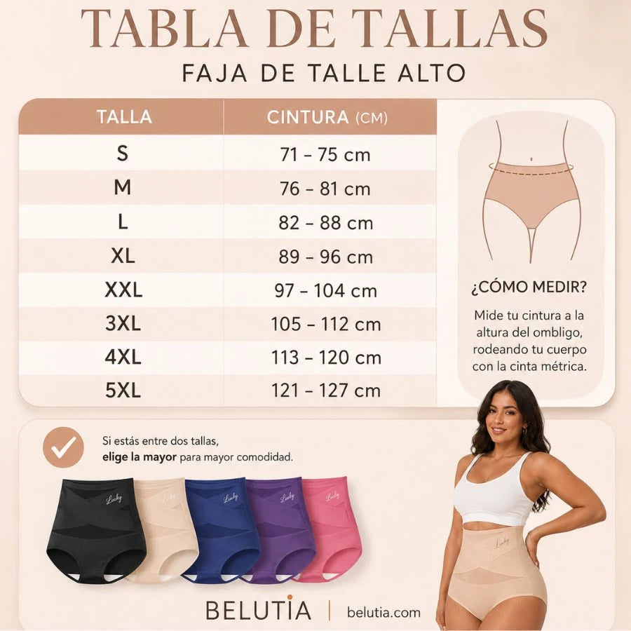 Belutia® Pantaleta Moldeadora Talle Alto – Vientre Plano sin Esfuerzo